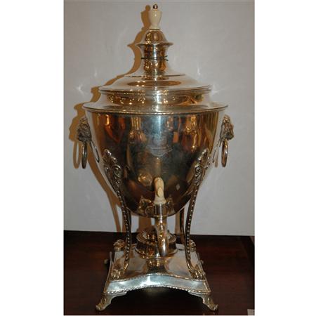 Appraisal: Late Victorian Ivory Mounted Sterling Silver Hot Water Urn Estimate