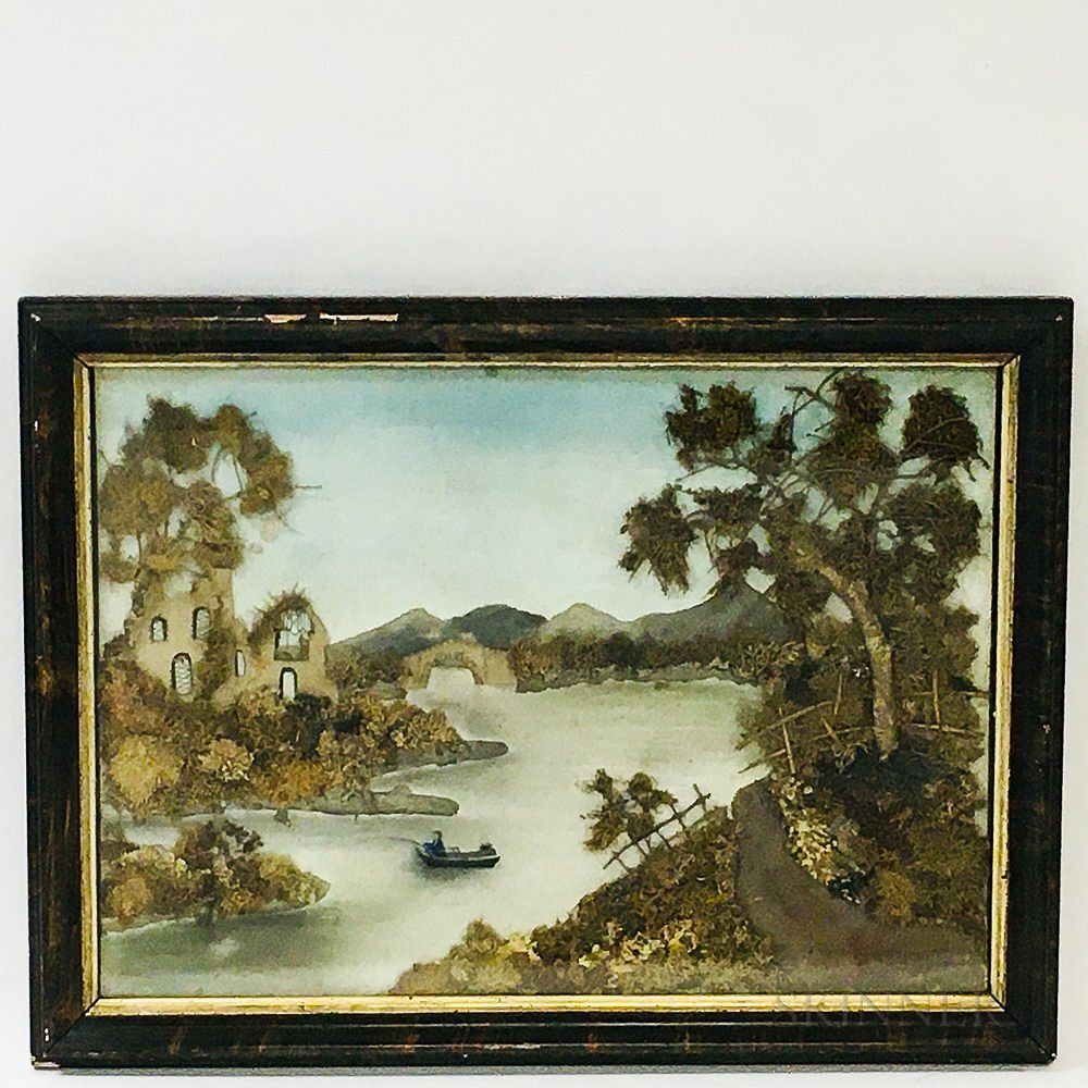 Appraisal: Framed Mixed Media Sandpaper Landscape Framed Mixed Media Sandpaper Landscape