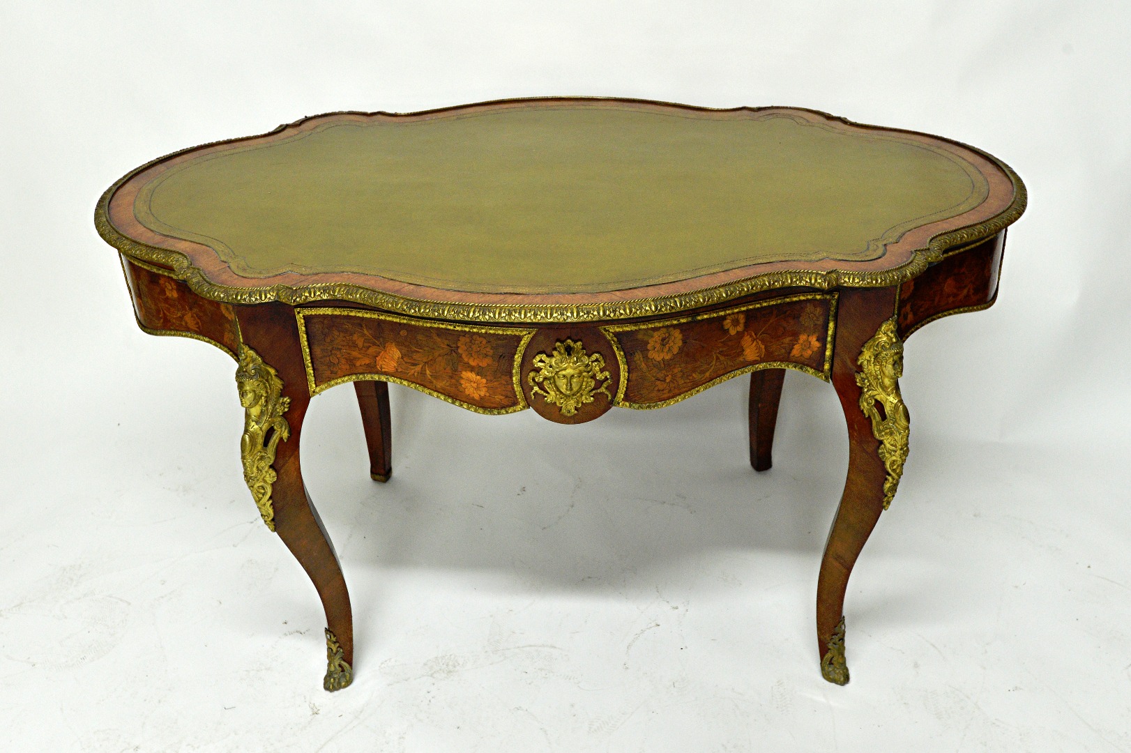 Appraisal: A late th century French gilt metal mounted marquetry inlaid