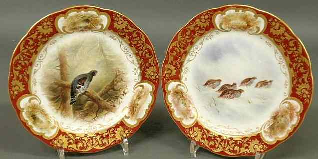 Appraisal: Two bird plates by Cauldon- Capercailzie Partridge each signed J