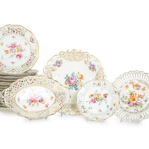 Appraisal: A Group of Schulmann Dresden Porcelain Dinnerware th Century Comprising