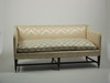 Appraisal: SOFA - Fine mahogany framed Hepplewhite sofa rose colored silk