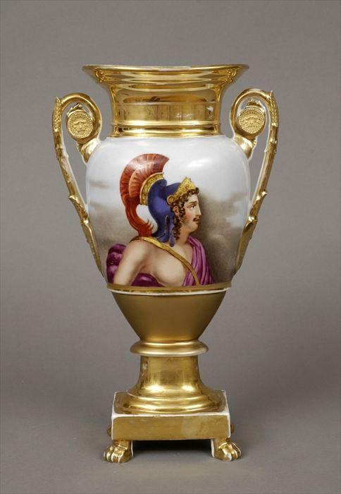 Appraisal: Paris Porcelain Gilt and Polychrome Decorated Vase x in