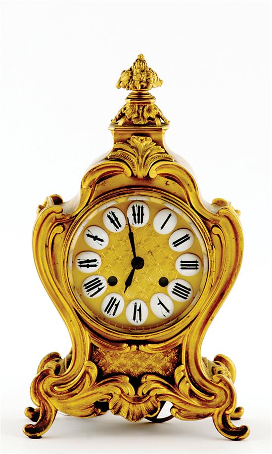 Appraisal: Louis XV style mantel clock France circa gilded metal case