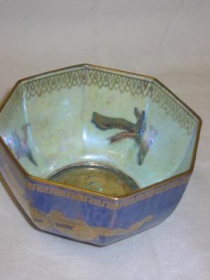 Appraisal: A WEDGWOOD LUSTRE BOWL of octagonal form gilded with hoho