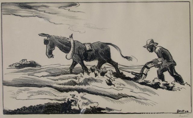 Appraisal: Thomas Hart Benton American - Lithograph Plowing it Under Pencil