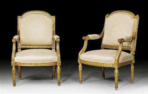 Appraisal: PAIR OF FAUTEUILS A LA REINE late Louis XVI Paris