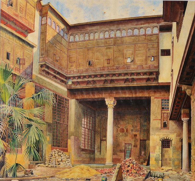 Appraisal: CERI SHIELDS b 'Courtyard of the Musafirkhana Palace' watercolour x