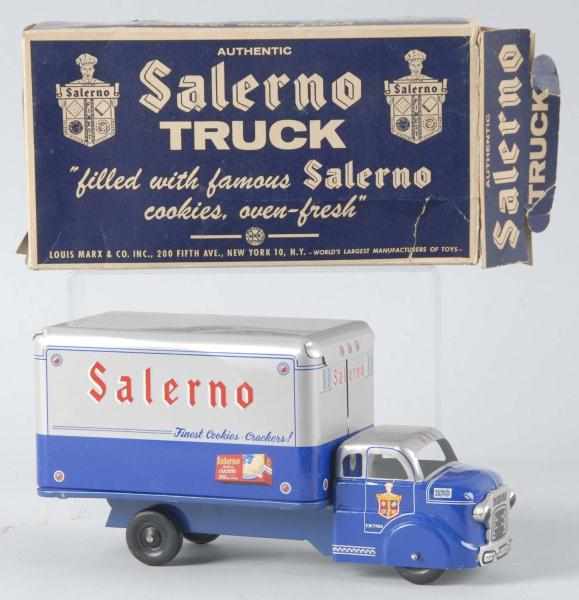 Appraisal: Pressed Steel Marx Salerno Cookie Truck Toy Description American Nice