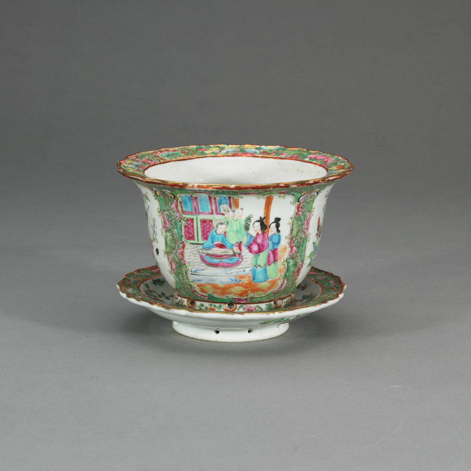 Appraisal: Export Canton Rose Planter and Plate Qing Dynasty Late th