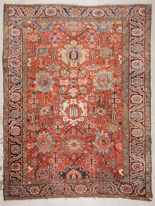 Appraisal: Antique Heriz Rug Persia ' '' x ' '' Antique