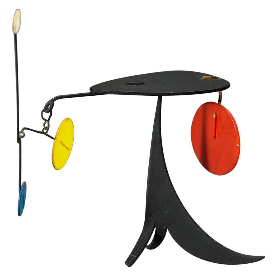 Appraisal: Manner of Alexander Calder Miniature Enamelled Metal Standing Mobile Height