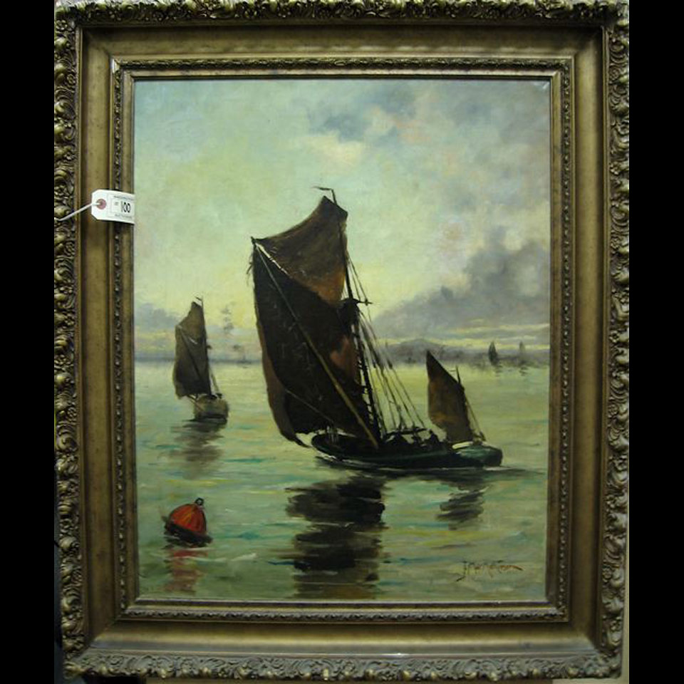 Appraisal: JOHN MUIR MATHIESON TH TH CENTURY BRITISH FISHING BOATS AT