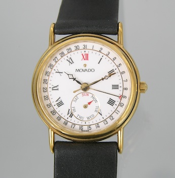 Appraisal: An Interesting Movado Watch with Calendar Gold-plated stainless steel round