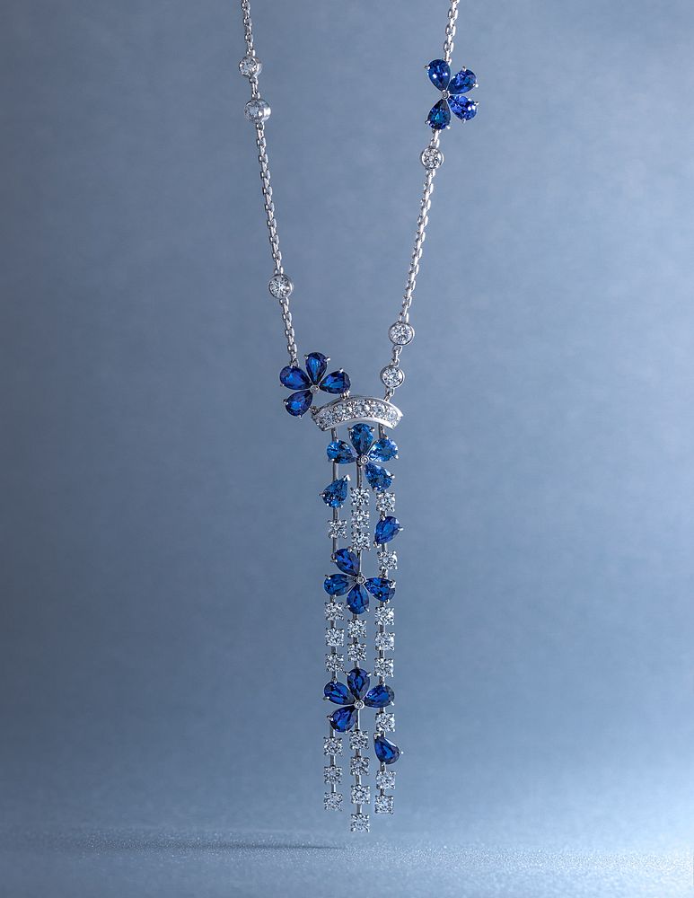 Appraisal: VAN CLEEF ARPELS SAPPHIRE AND DIAMOND 'FIL DE L'EAU' NECKLACE