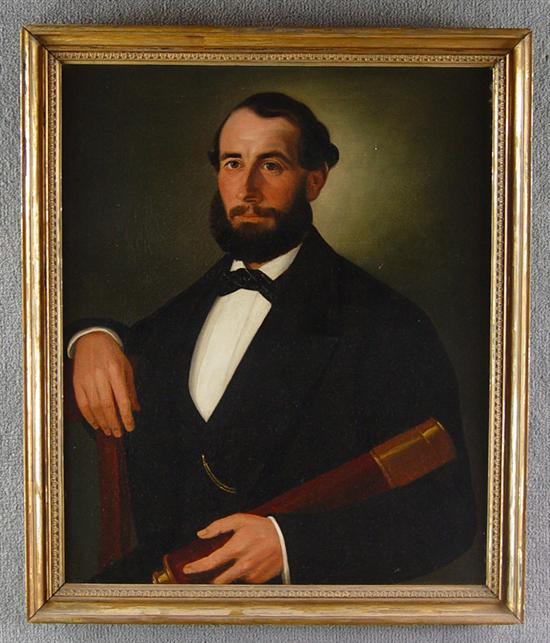 Appraisal: Portrait of Ship's Captain Mid th Century Seated with single