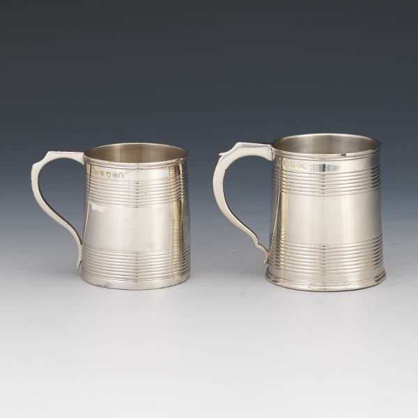 Appraisal: GEORGE III TWO STERLING DIMINUTIVE TANKARDS LONDON DATED AND Two