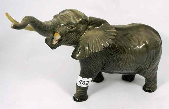 Appraisal: Beswick Elephant Trunk Stretching - Large left tusk missing