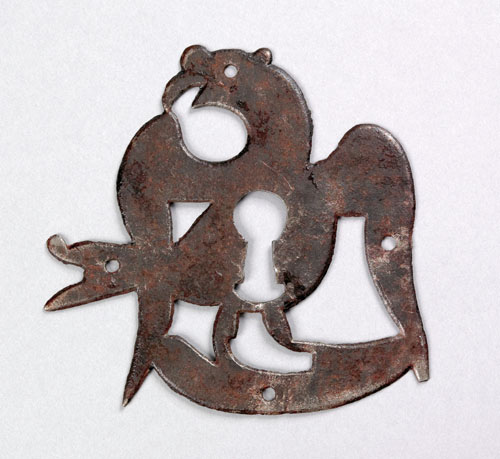 Appraisal: Wrought iron eagle form escutcheon ca h w