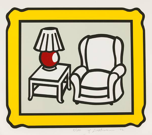 Appraisal: Roy Lichtenstein American - Red Lamp C Lithograph printed in