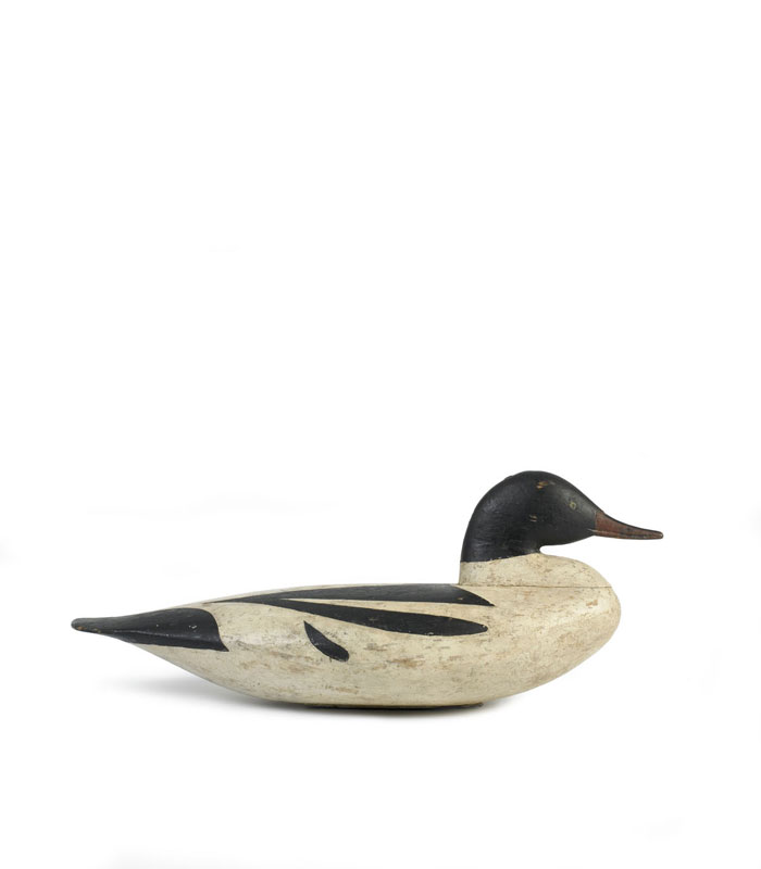 Appraisal: RARE OVERSIZED MERGANSER DRAKE DECOY BY CAPTAIN SAMUEL COLLINS SR