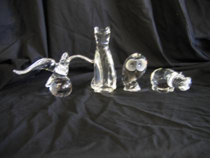 Appraisal: Group of four Steuben glass figures of animals th century