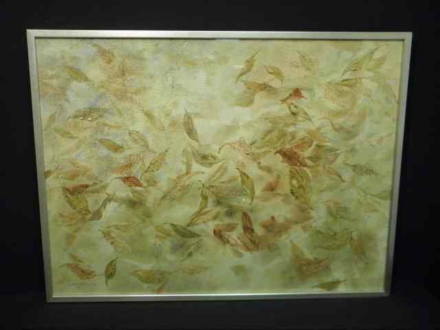 Appraisal: Lee Weiss watercolor painting Titled ''Lost Leaves'' on reverse signed