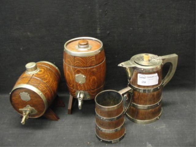 Appraisal: Lot of Oak Pieces barrels with taps a stein and