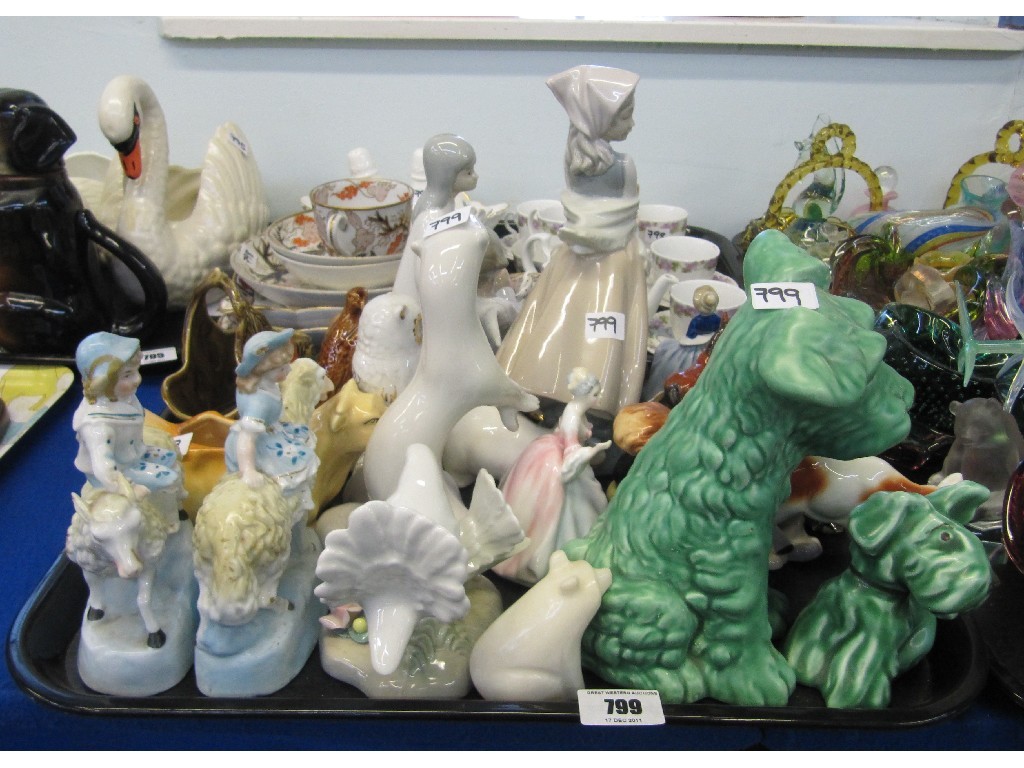 Appraisal: Tray lot of figures including Beswick Sylvac USSR Nao etc