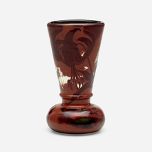 Appraisal: mile Gall VASE WITH TIGER LILIES France c acid-etched and