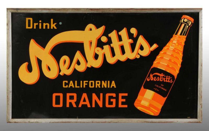 Appraisal: Tin Nesbitt's Orange Soda Sign Description s Complete with original