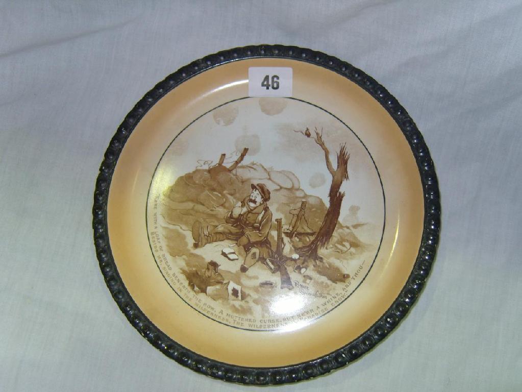 Appraisal: A Grimwades WWI plate with printed decoration by Bruce Bairnsfather