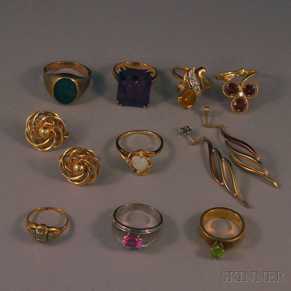 Appraisal: Small Group of Assorted Jewelry including a kt gold and