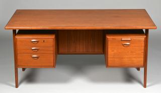 Appraisal: Kai Kristiansen Danish Modern Desk Kai Kristiansen Danish Modern teak