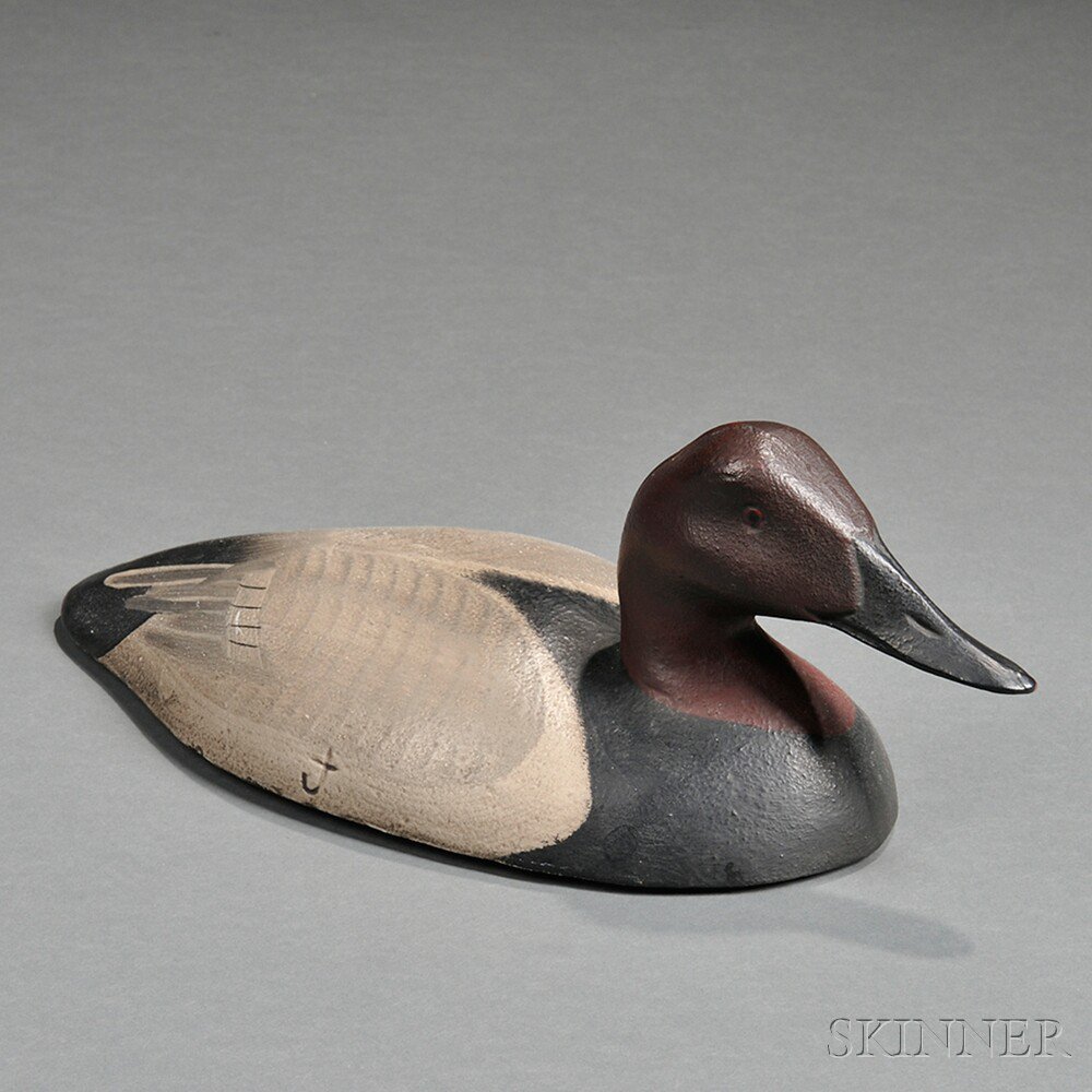 Appraisal: Painted Cast Iron Canvasback Duck-form Sink Weight America late th