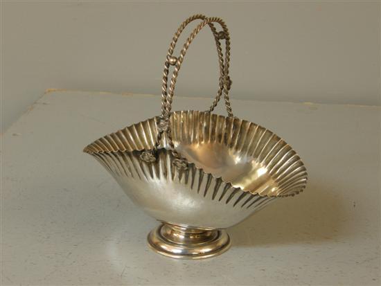 Appraisal: Continental silver basket with double rope twist handle with applied