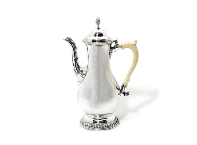 Appraisal: A George III silver coffee pot by Charles Wright London