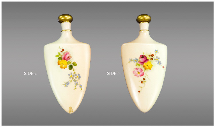 Appraisal: Royal Worcester Blush Ivory Perfume Bottle and Stopper Decorated with