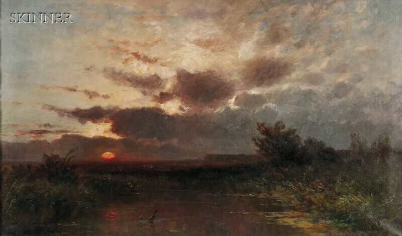 Appraisal: Franz Reder-Broili German - Marsh View at Sunset Signed Reder