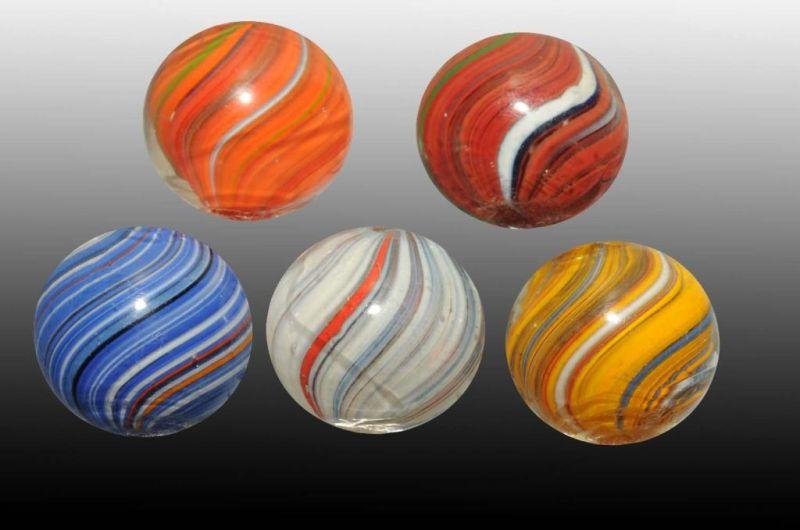 Appraisal: Lot of English Joseph Swirl Marbles Description Great colors Condition