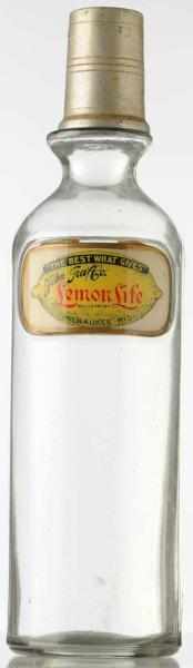 Appraisal: Lemon Life Label under Glass Syrup Bottle Colorful label and