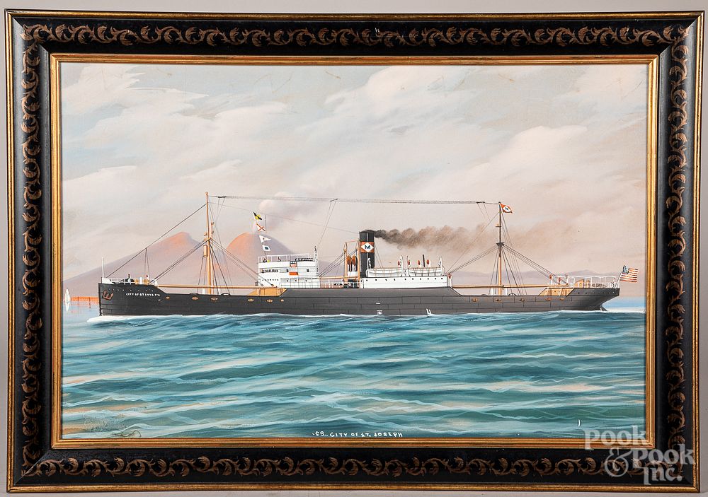 Appraisal: Gouache ship portrait Gouache ship portrait of the S S