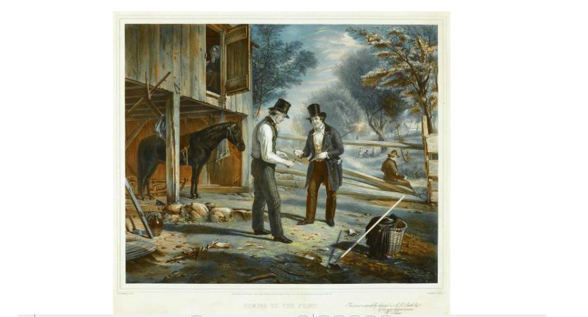 Appraisal: Hand-Colored Lithograph Mount W illiam S idney Coming to The