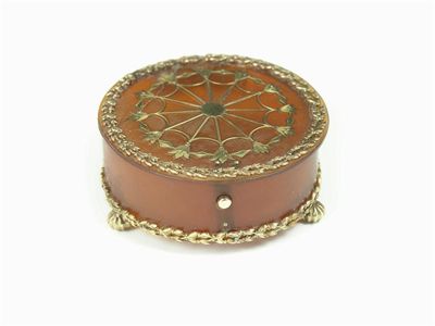 Appraisal: Asprey A circular tortoiseshell and pique circular box with applied