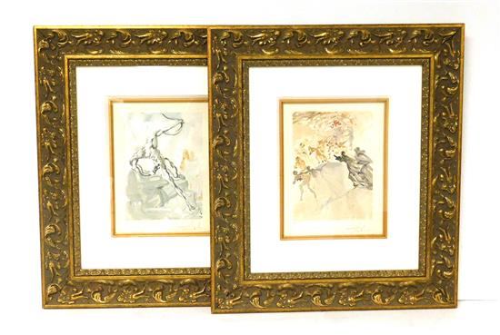 Appraisal: After Salvador Dali Spanish - pair of color prints from