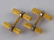 Appraisal: A pair of yellow metal tests carat gold diamond cufflinks