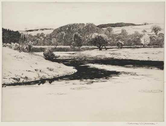 Appraisal: Norman Wilkinson - Trout rising on the Coquet Etching with