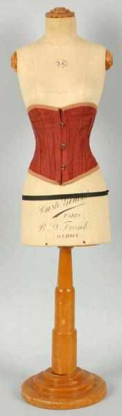 Appraisal: Small Dress Form on Wooden Stand Circa s with light