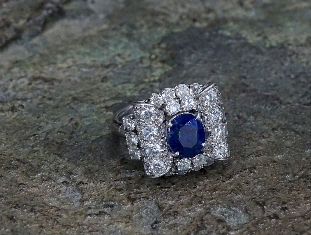 Appraisal: Sapphire And Diamond Ring Sapphire And Diamond Ring Sapphire Approx