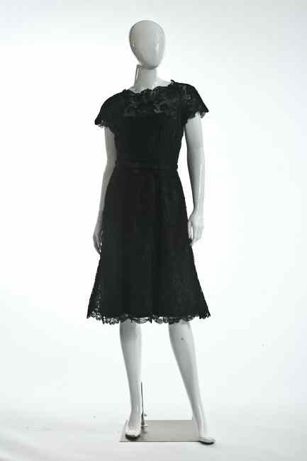 Appraisal: NAT KAPLAN BLACK LACE DRESS s- s Black lace with